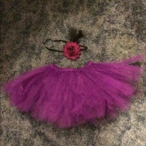 Newborn Purple Photo Tutu and Matching Headband